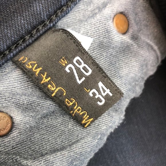 MADE IN ITALY 🇮🇹 BLACKWASH NUDIE TIGHT LONG JOHN SKINNY JEANS 28x34 🇮🇹 - Picture 7 of 13